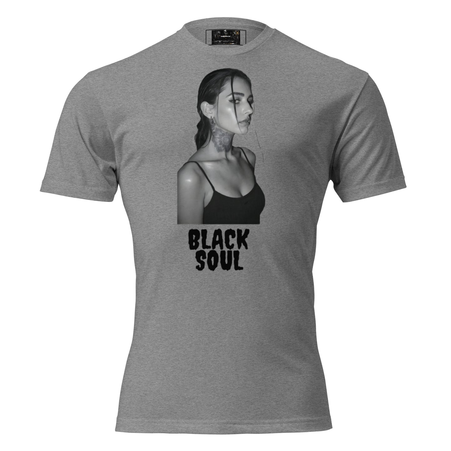 Camiseta MEPHX Dark Heather Gray – vista frontal fitted
