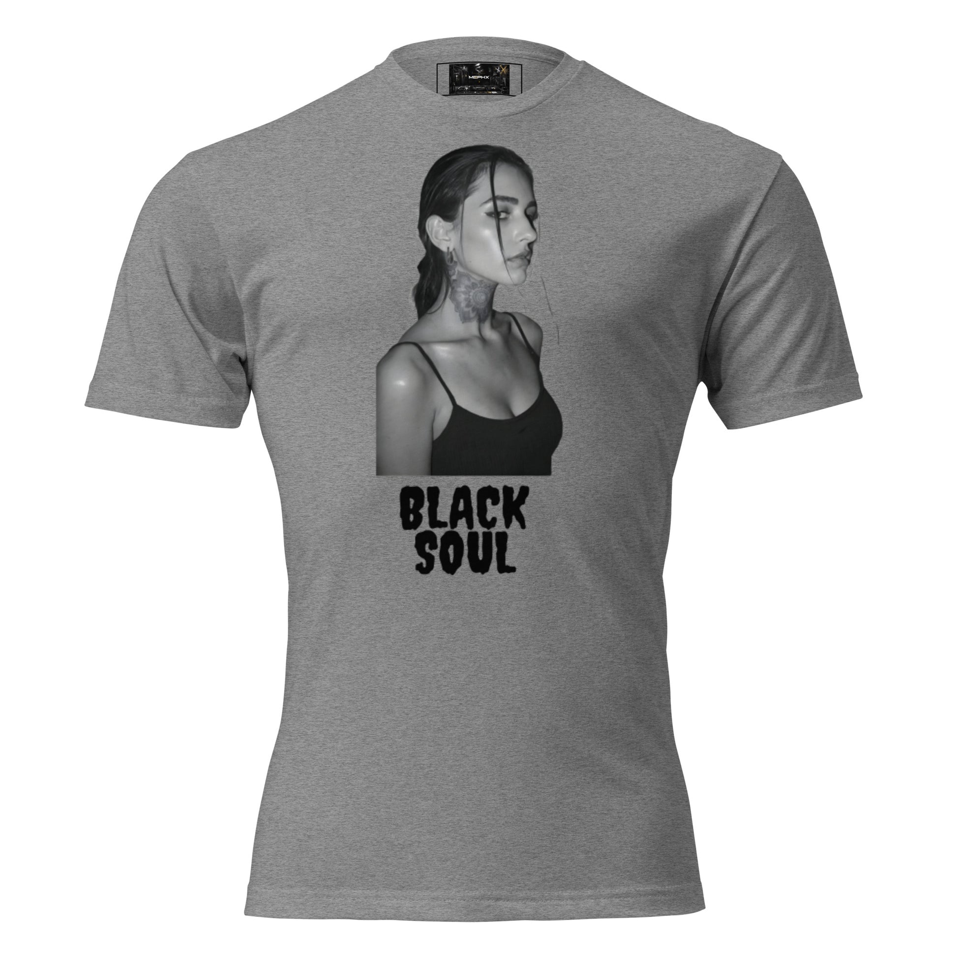 Camiseta MEPHX Dark Heather Gray – vista frontal fitted