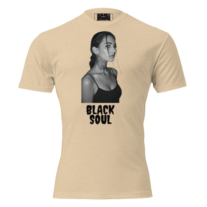 Camiseta MEPHX Dark Heather Gray – detalle diseño dark art