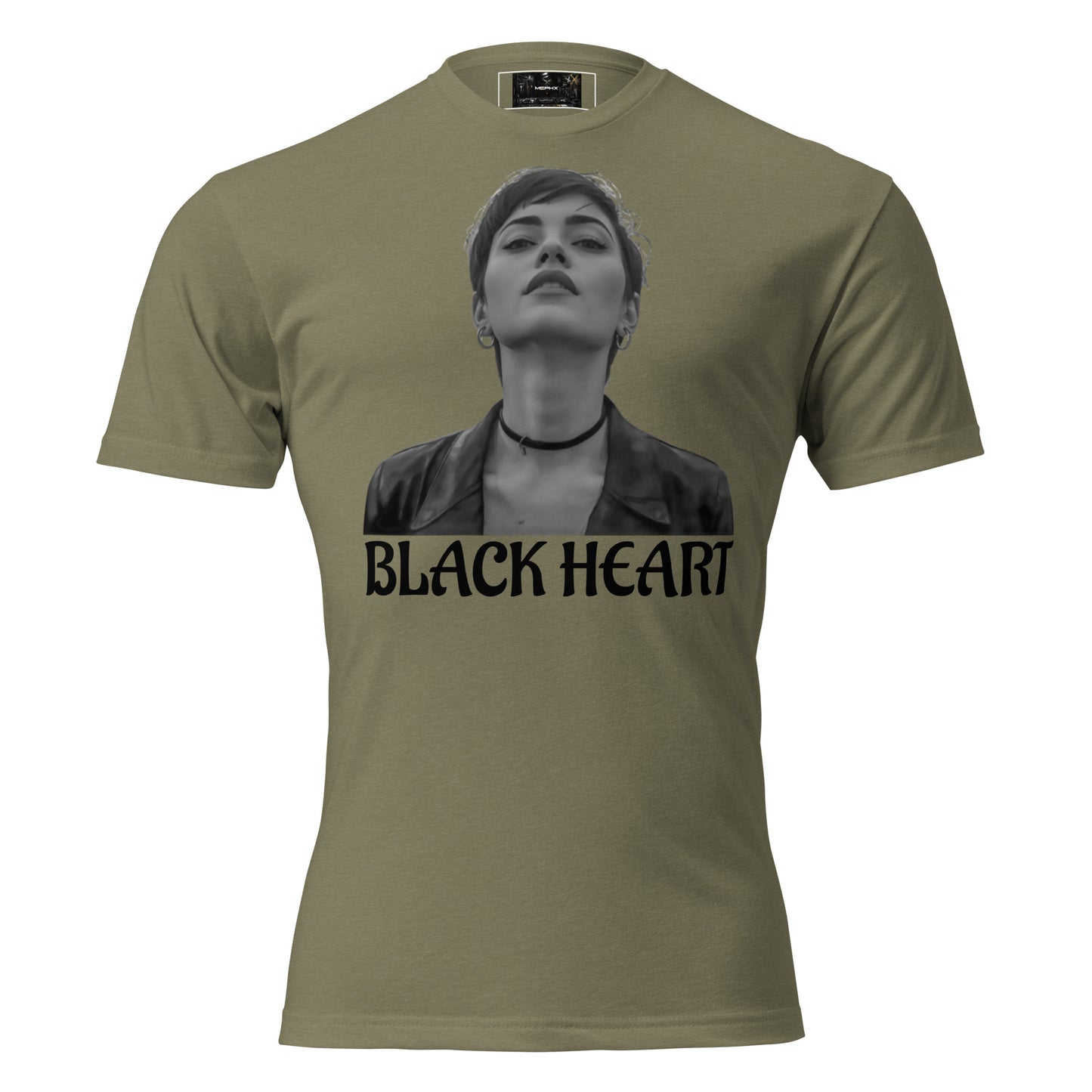 Camiseta MEPHX multicolor – Military Green vista frontal fitted
